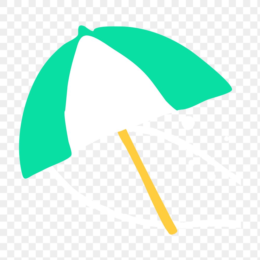 Beach umbrella png Summer sticker, transparent background