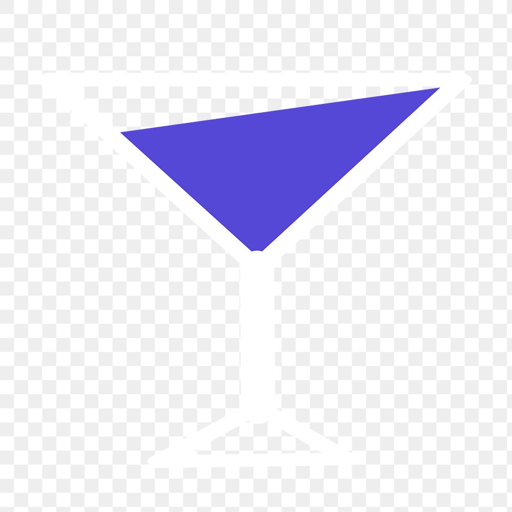 Sapphire martini png drink sticker, transparent background