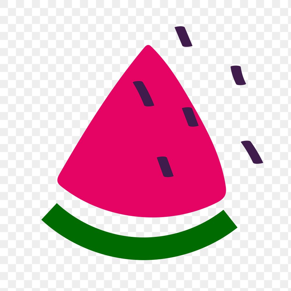 Watermelon doodle png fruit sticker, transparent background