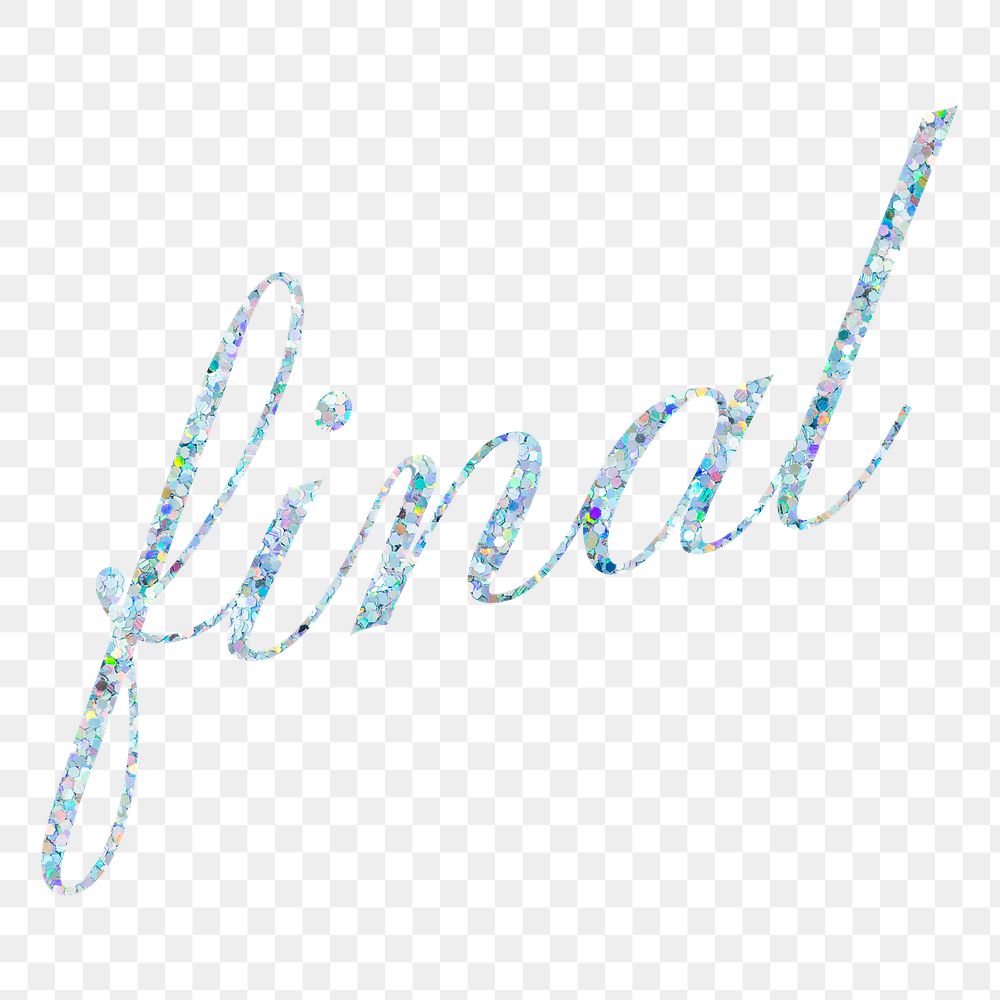Final word glittery png sticker, transparent background