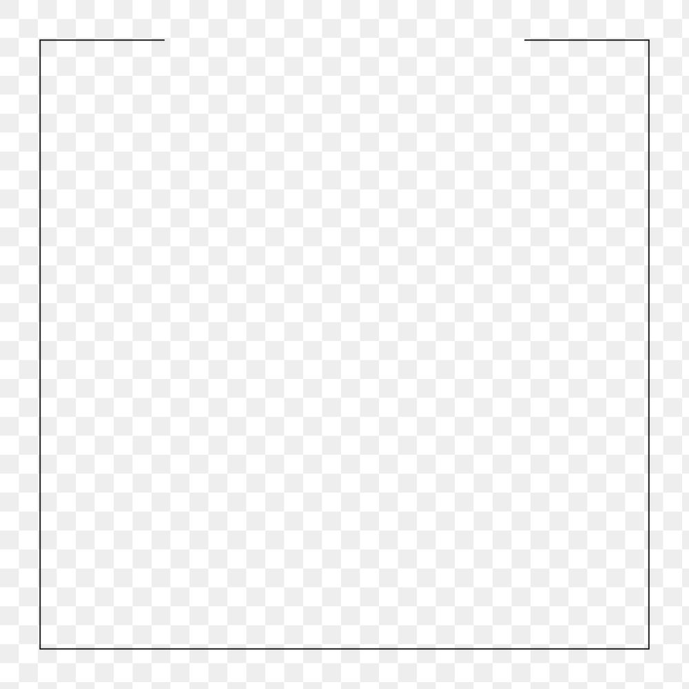 Thin line frame png transparent background