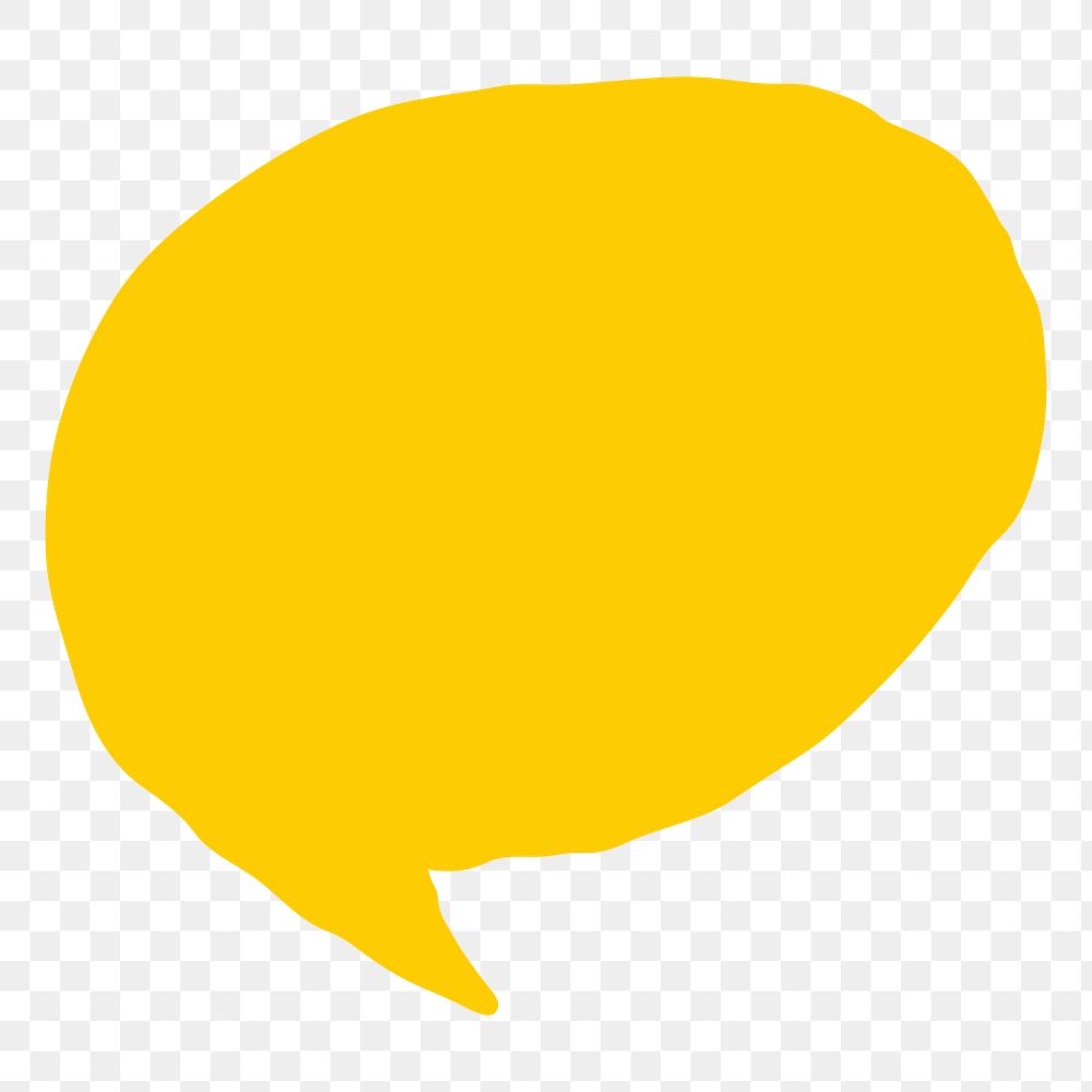 Yellow speech bubble  png sticker, transparent background