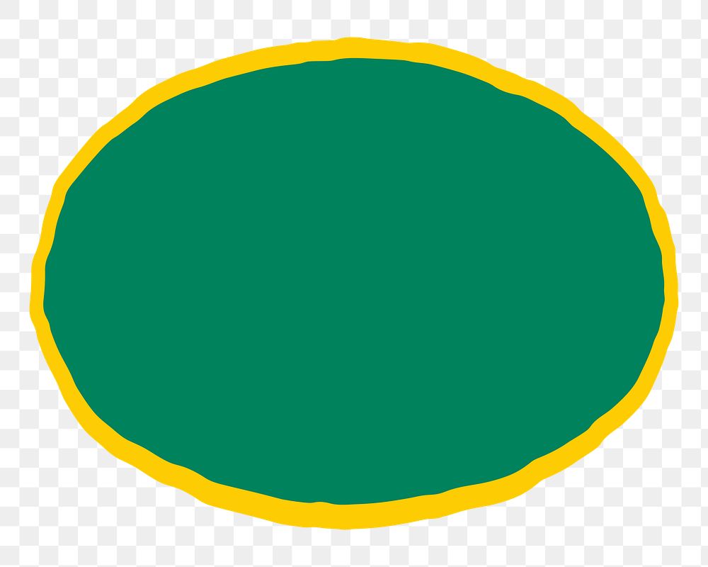 Green oval shape png sticker, transparent background