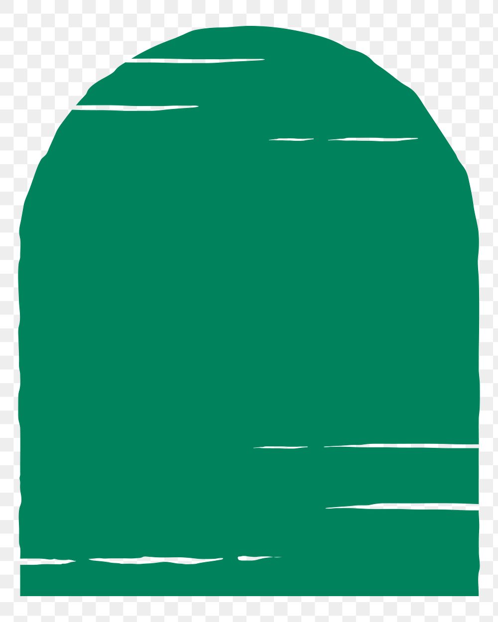 Green arch shape png sticker, transparent background