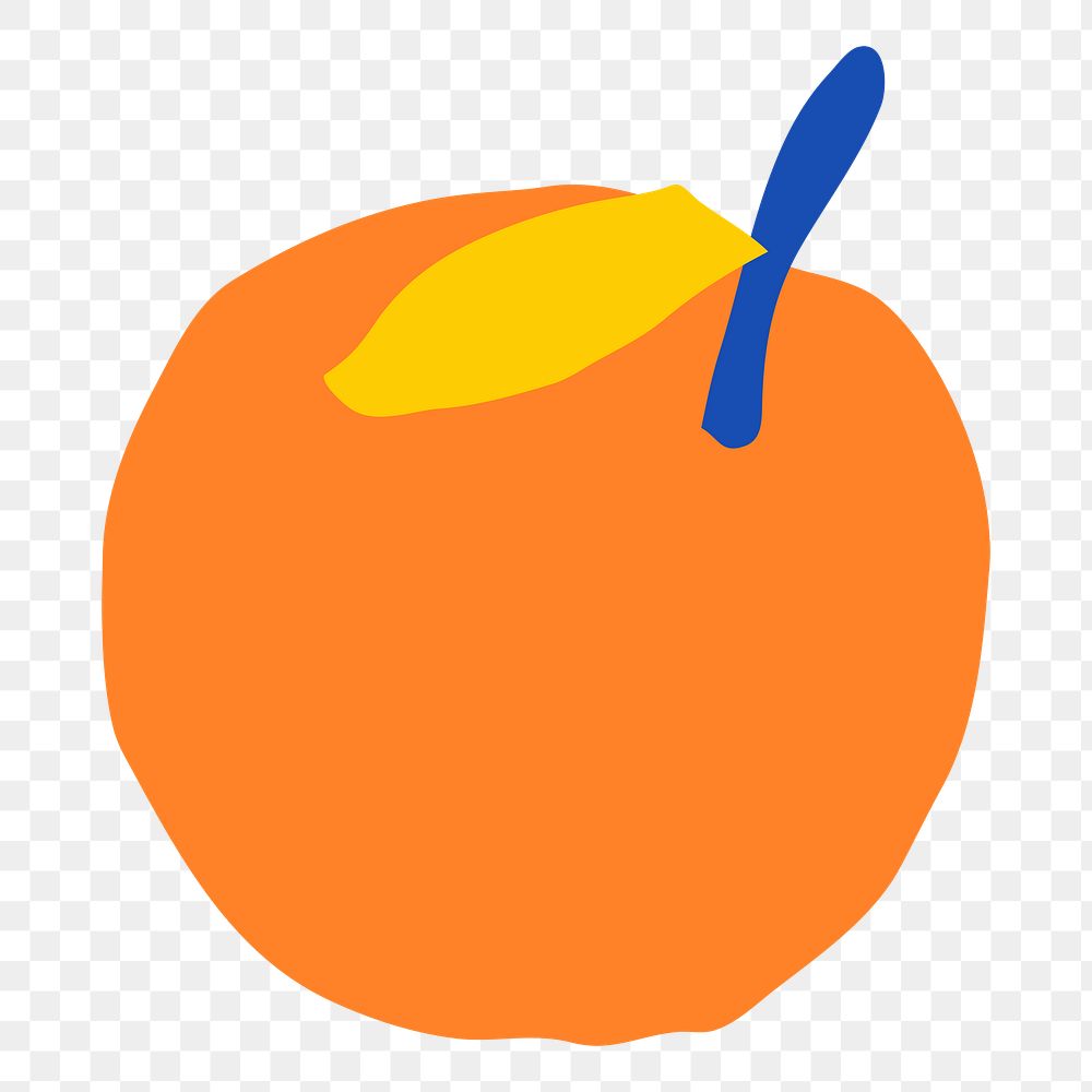 Orange fruit doodle png sticker, transparent background