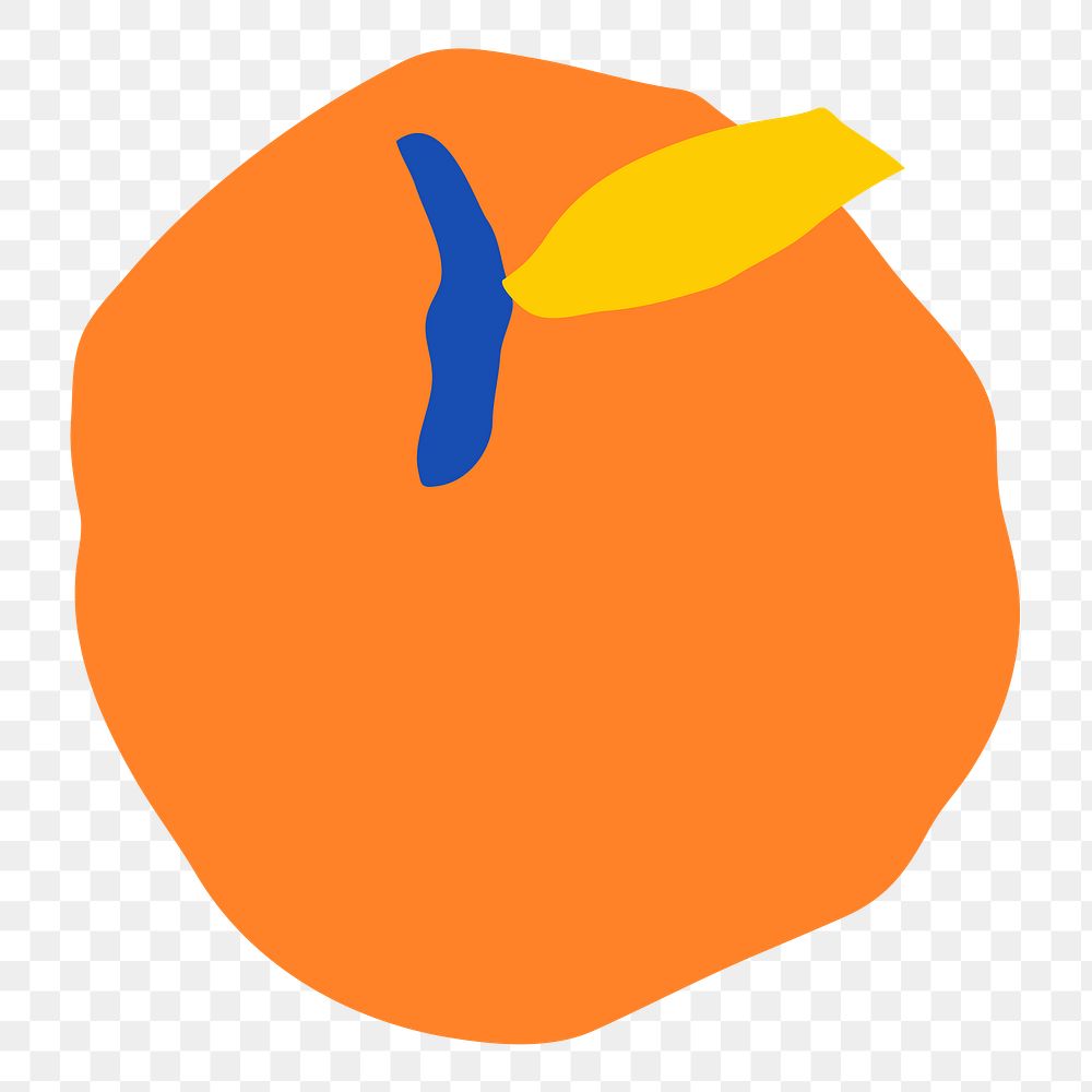 Orange fruit doodle png sticker, transparent background