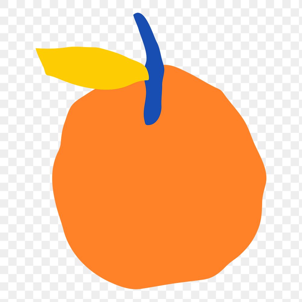 Orange fruit doodle png sticker, transparent background