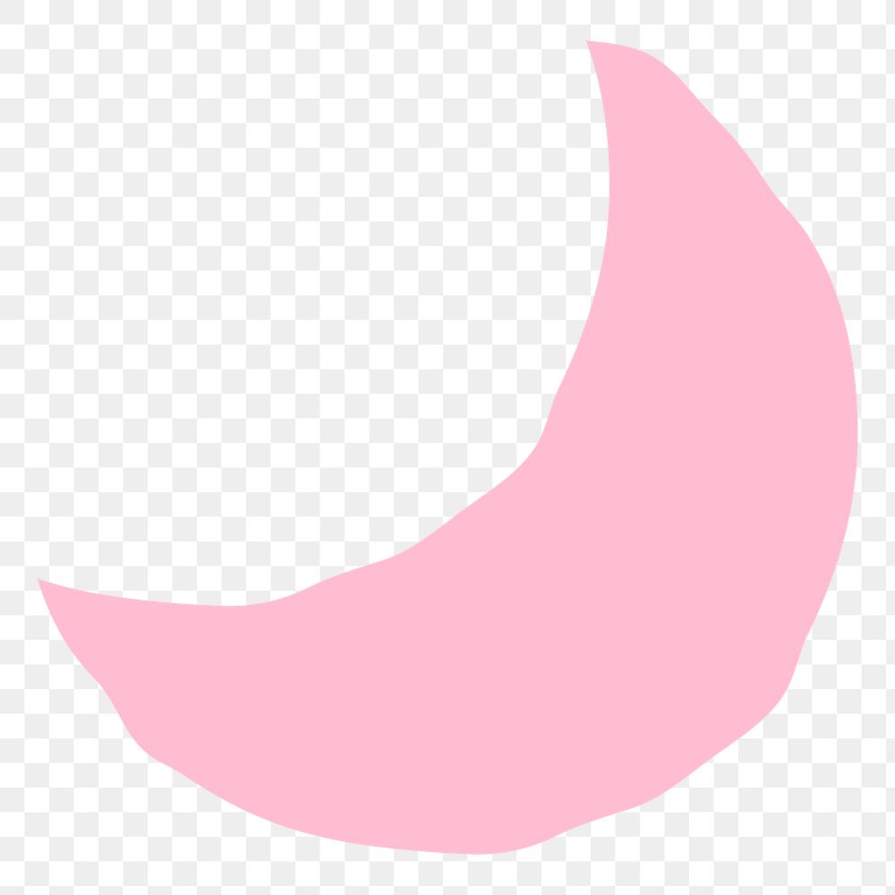 Pink crescent moon png sticker, transparent background