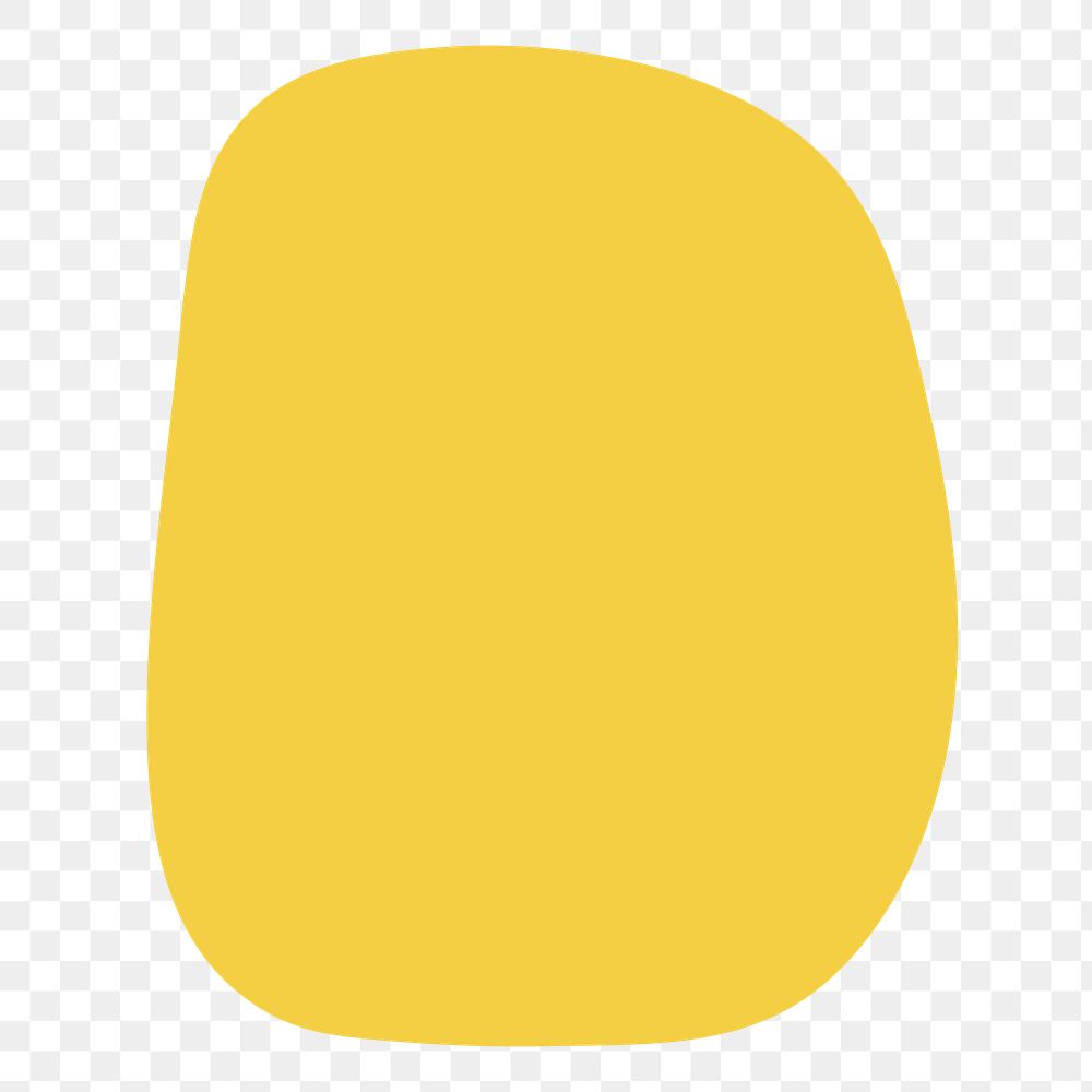 Yellow organic shape png sticker, transparent background