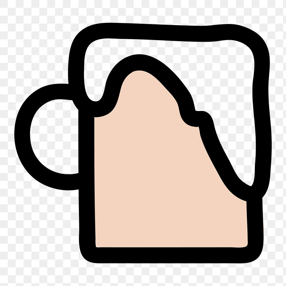 Beer  doodle png sticker, transparent background