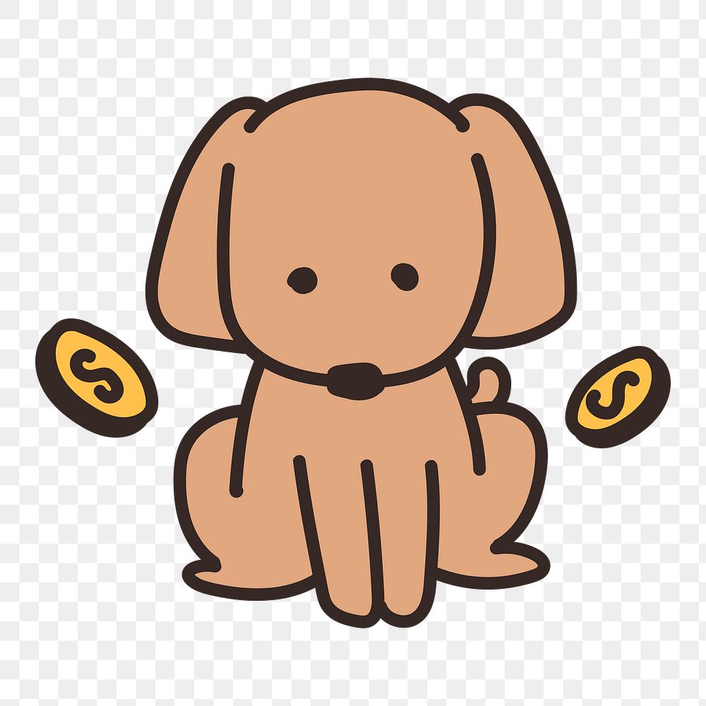 Cute dog doodle png sticker, transparent background