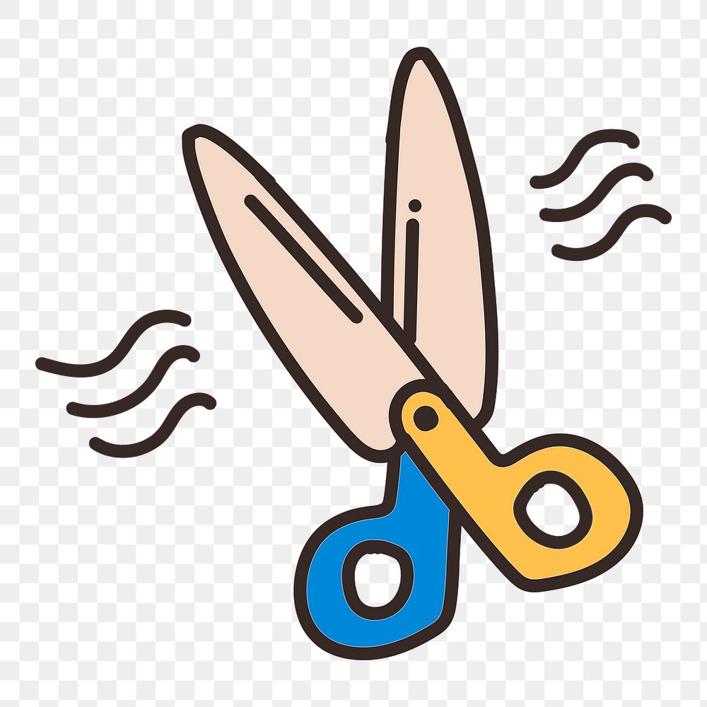 Scissors doodle png sticker, transparent background