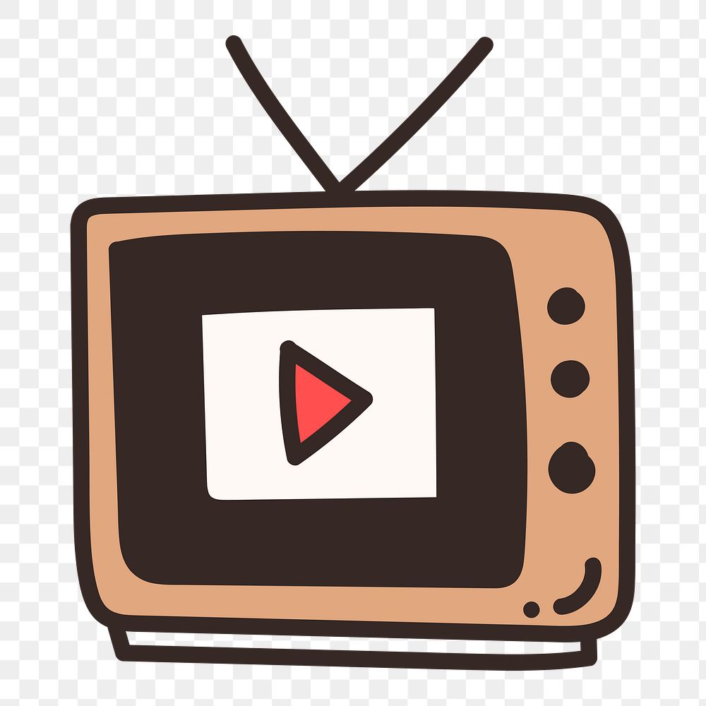 TV  doodle png sticker, transparent background