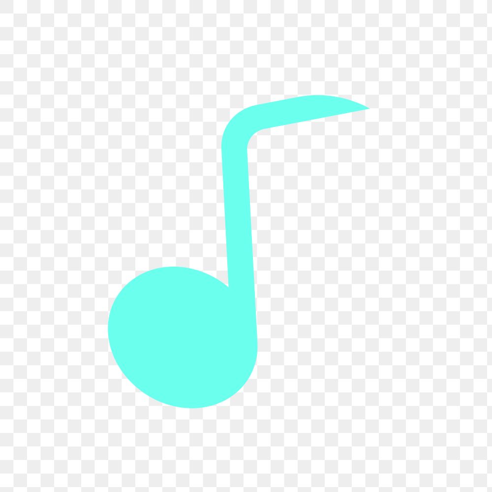 Musical note icon sticker, transparent background