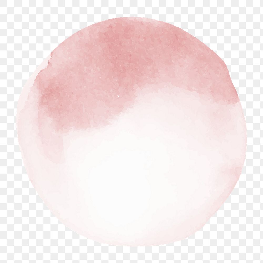 Pink round badge png watercolor textured sticker, transparent background