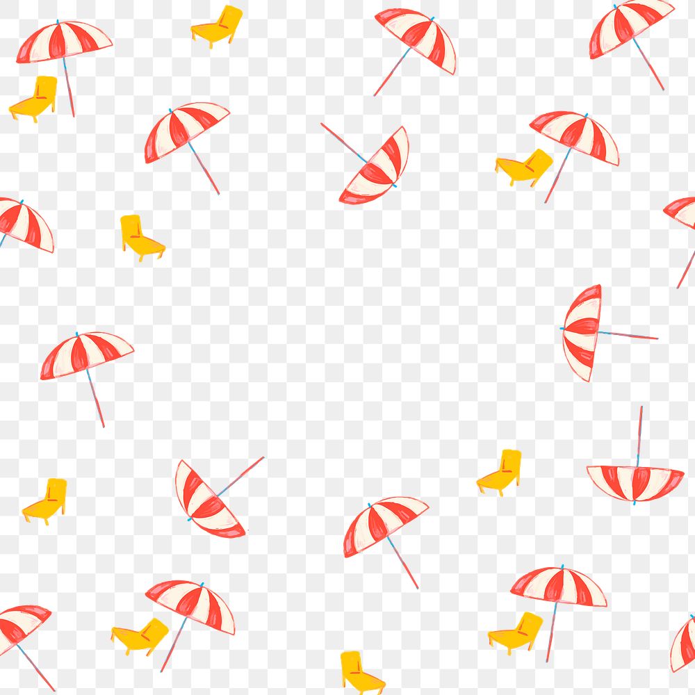 Cute umbrella png frame, doodle illustration transparent background