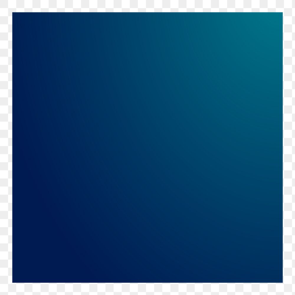 Gradient blue square png sticker, transparent background