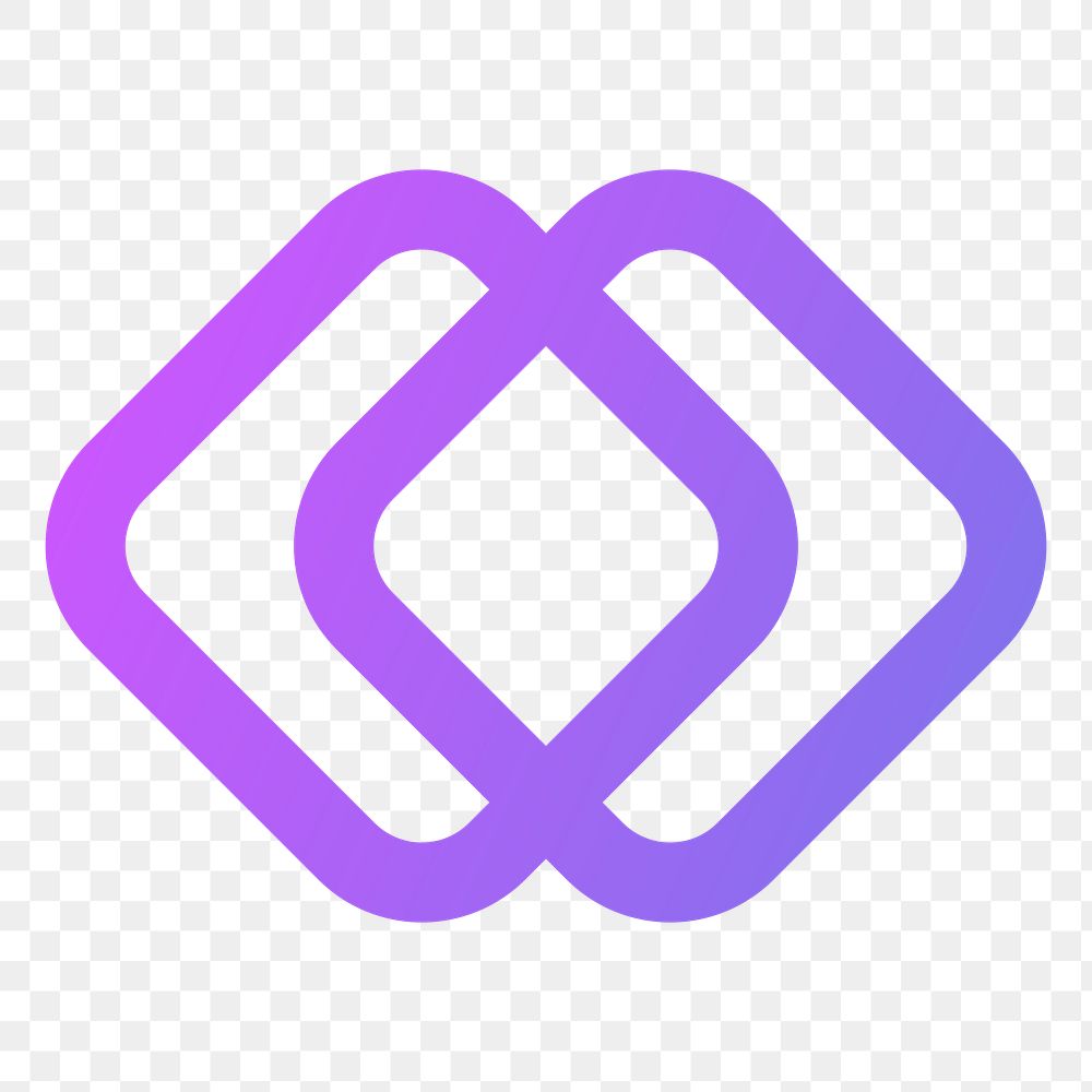 PNG gradient purple business logo element sticker, transparent background