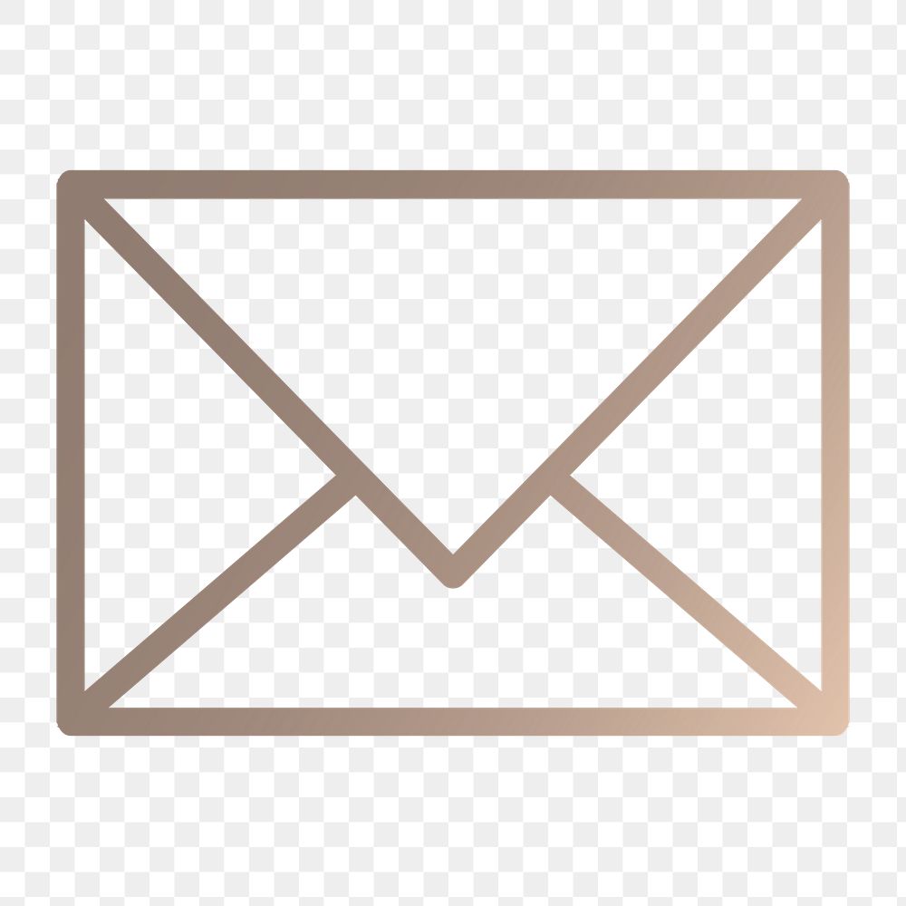 Envelope message icon png sticker, outlined graphic, transparent background