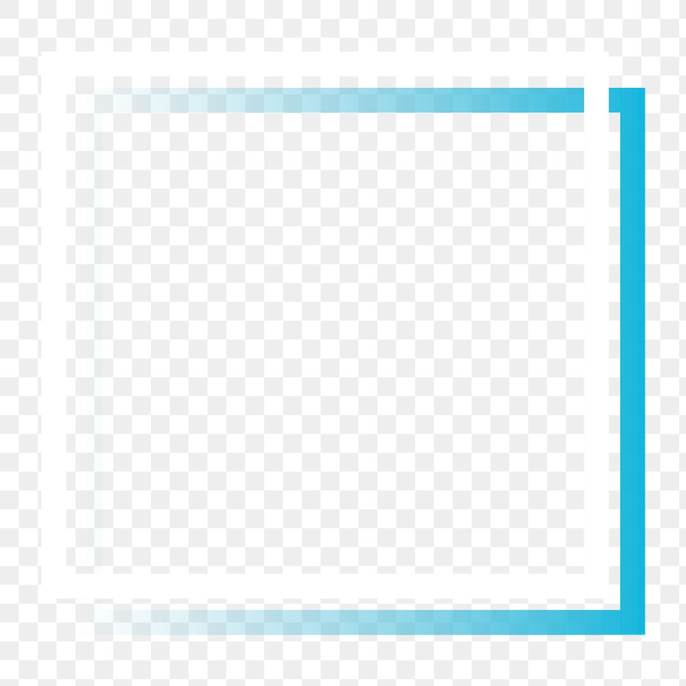 White outlined square png sticker, transparent background