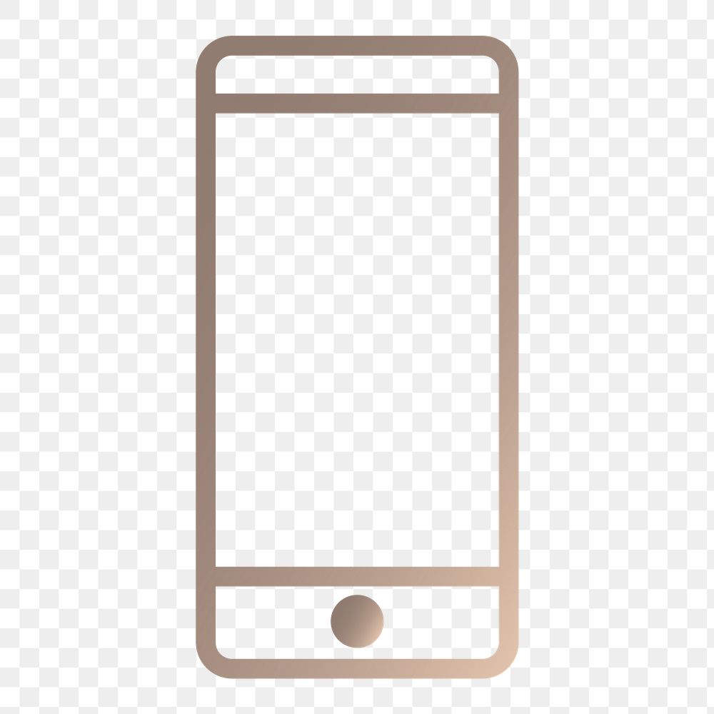 Smartphone icon png sticker, outlined graphic, transparent background