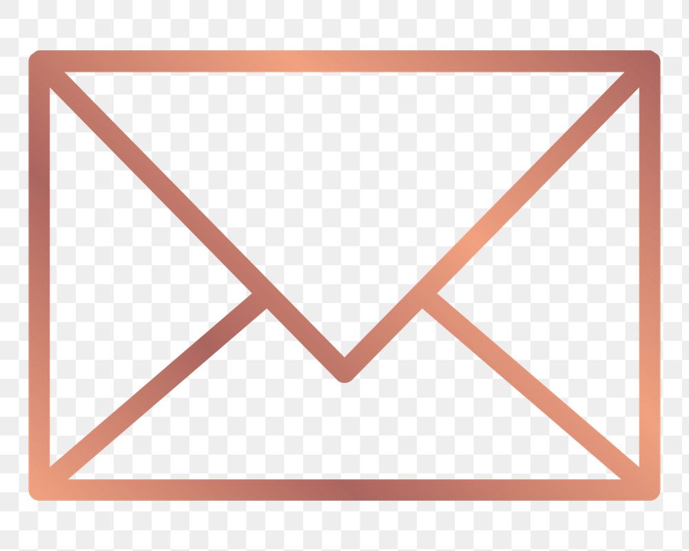 Mail png icon, rose gold design, transparent background