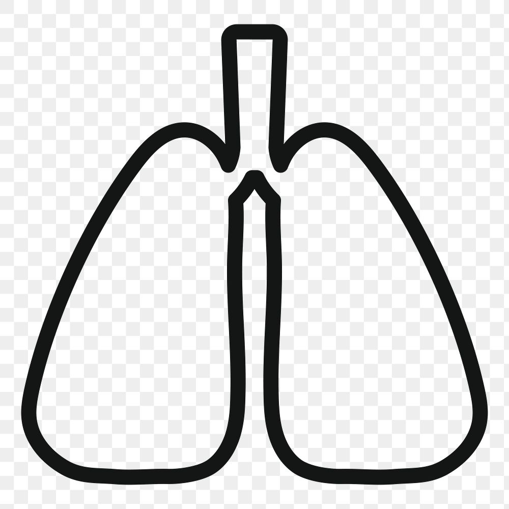 Human lungs png icon sticker, medical graphic, transparent background