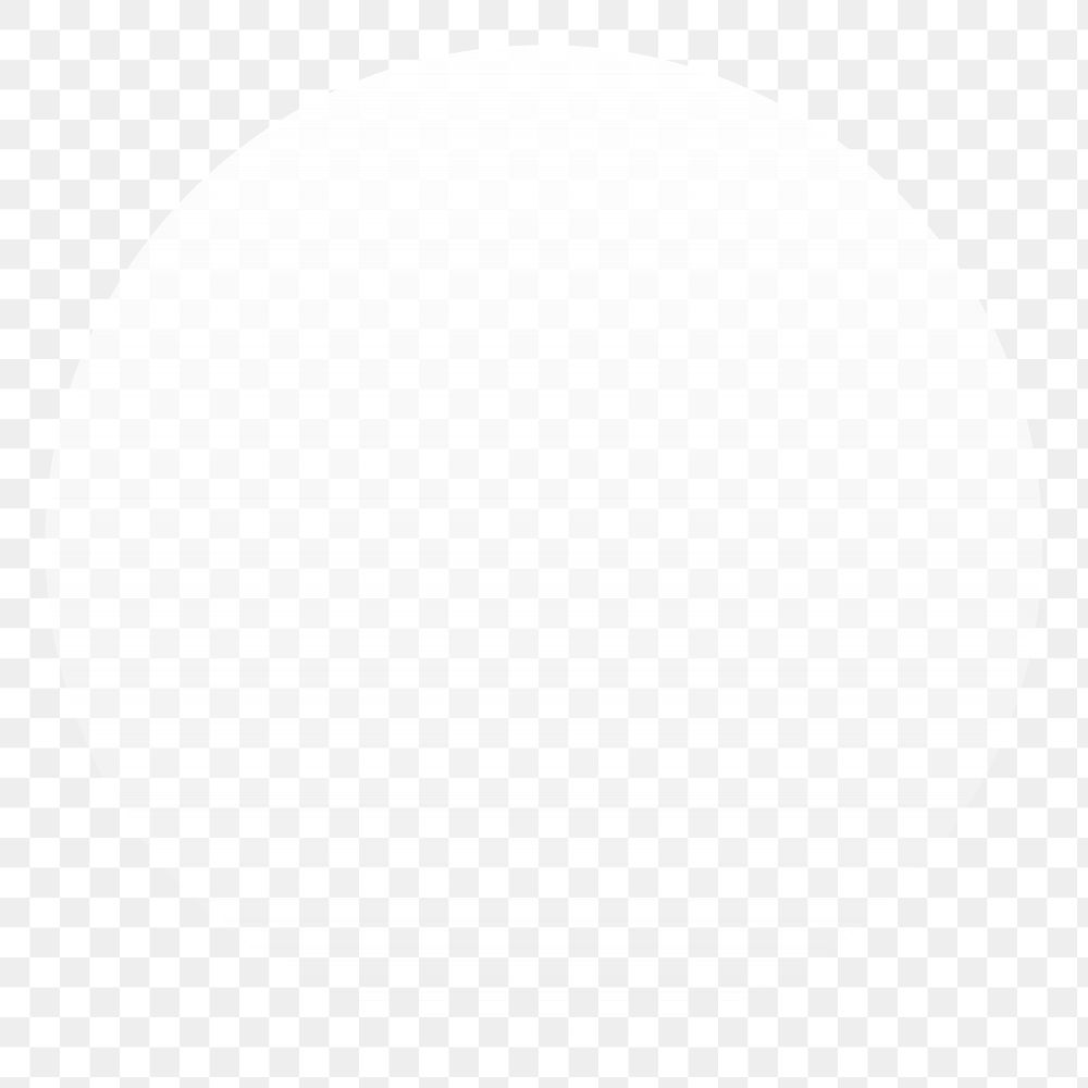 White gradient png sticker circle shape, transparent background