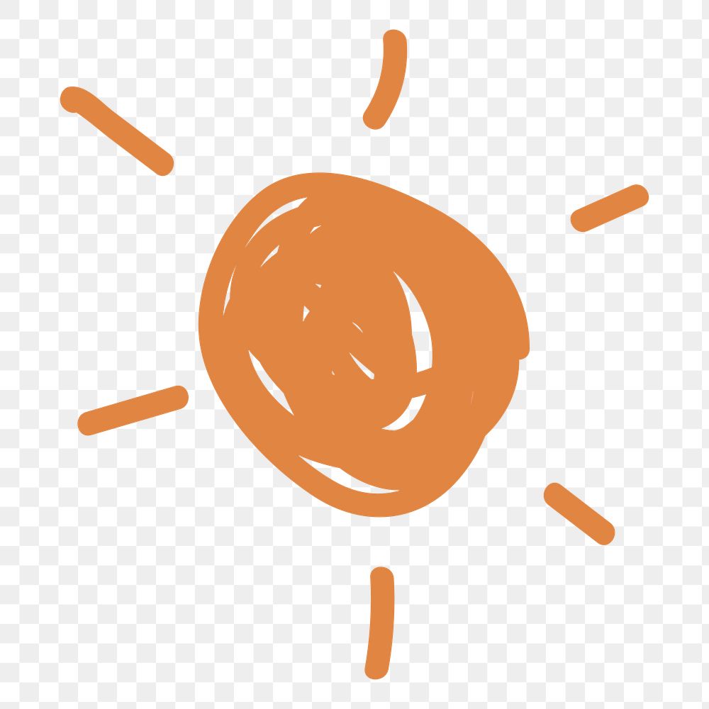 Sun doodle png weather sticker, transparent background
