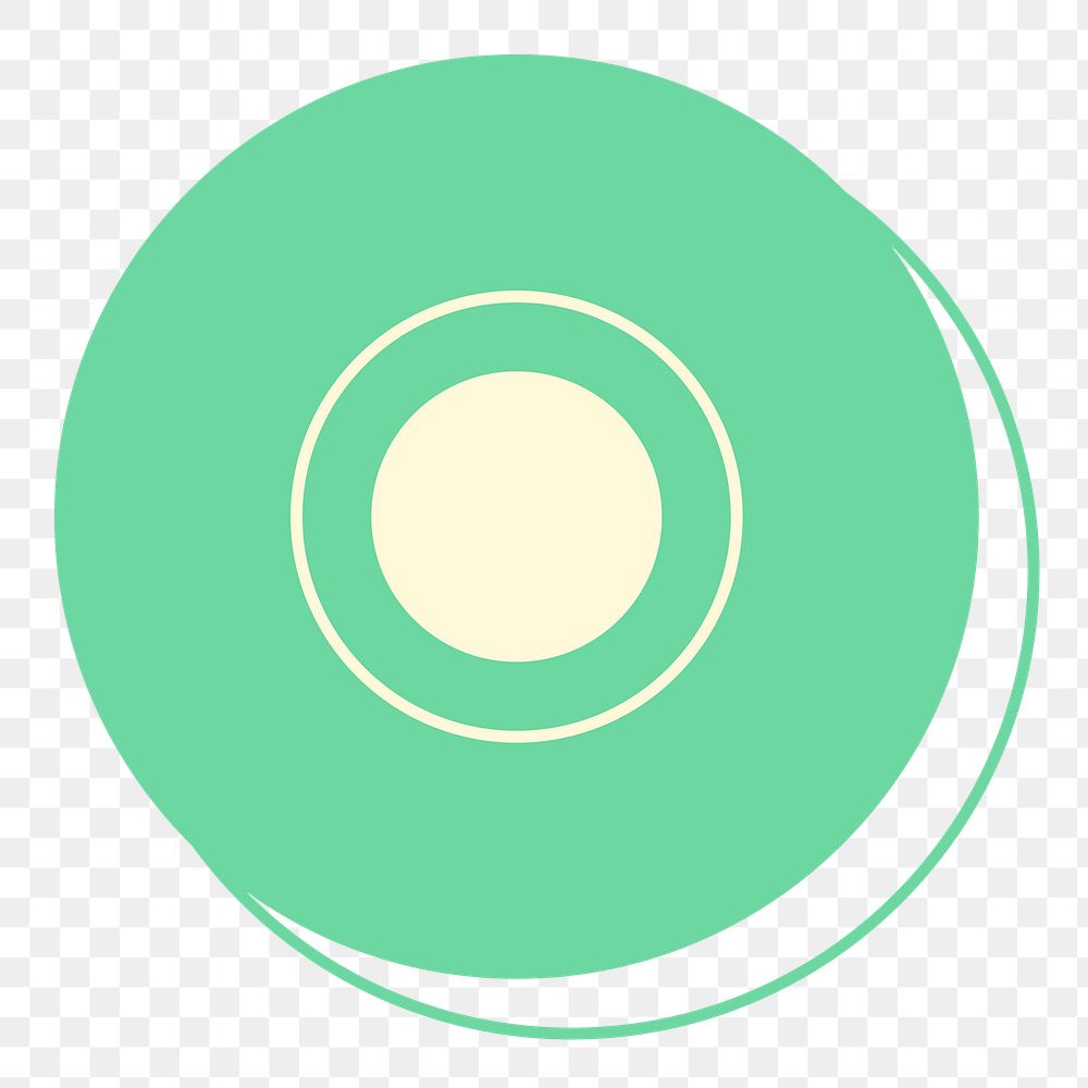 Green button png sticker, transparent background