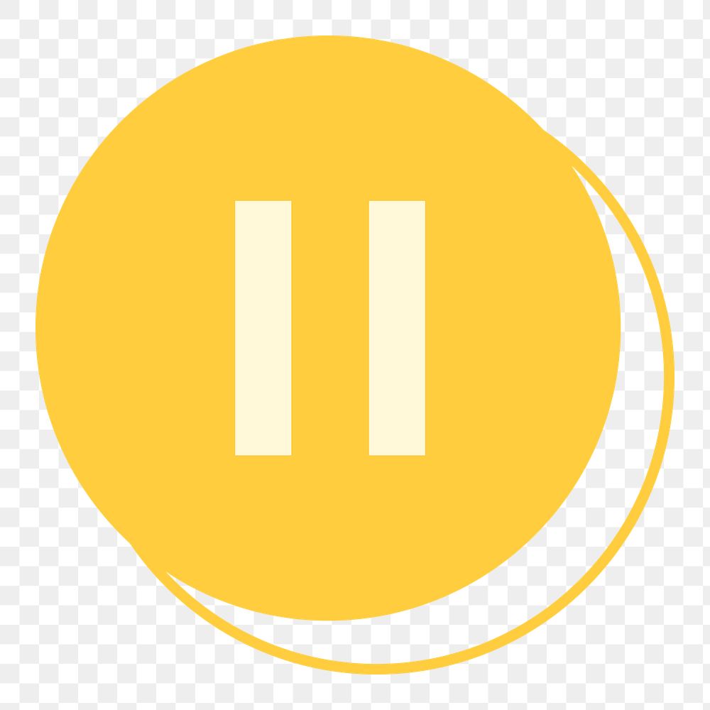 Pause  button png sticker, transparent background