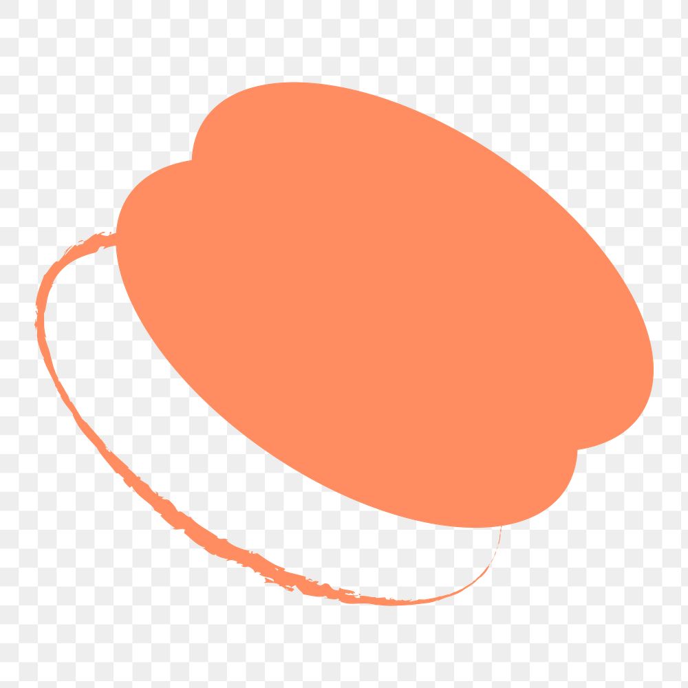 Orange badge png sticker, transparent background