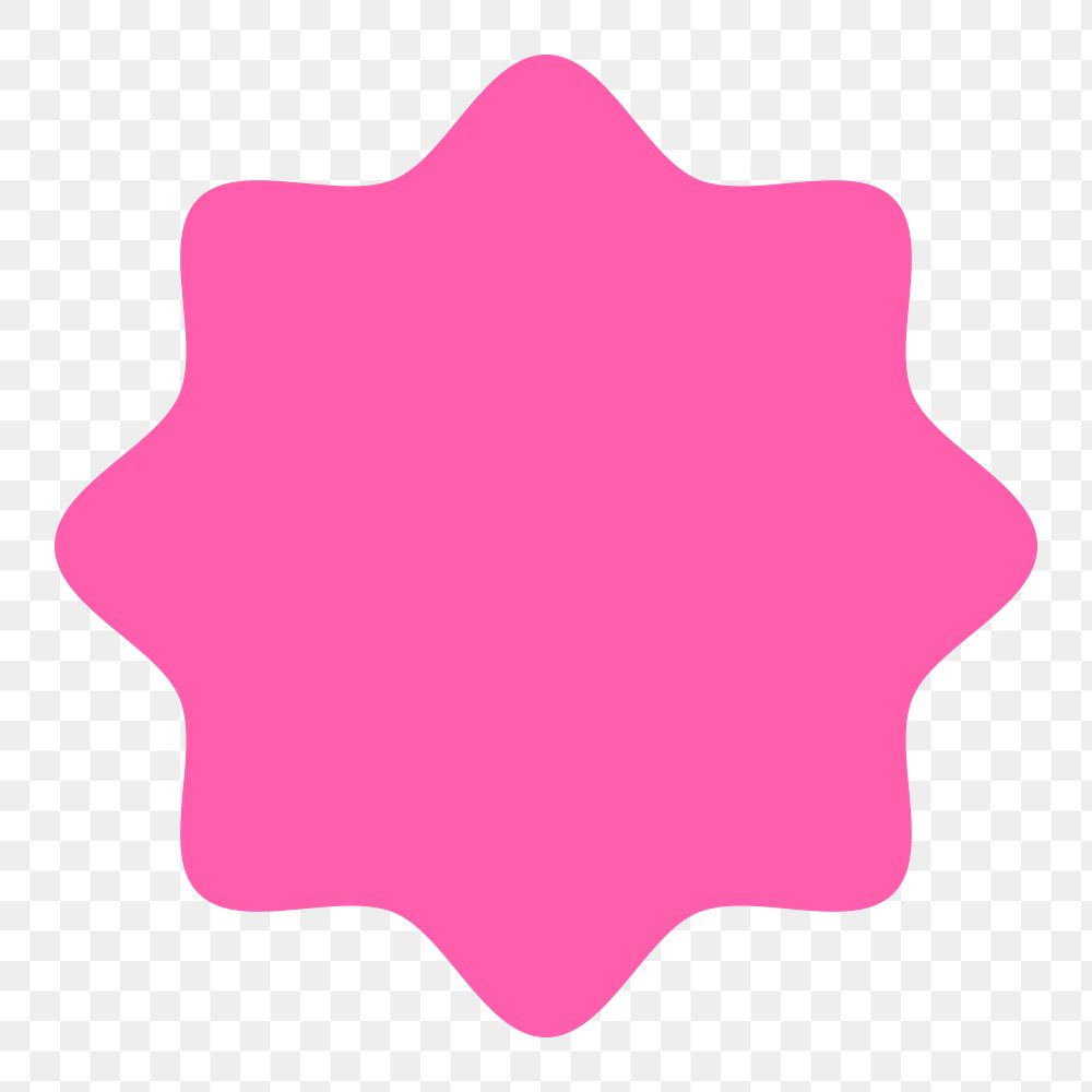 Pink badge png sticker, transparent background