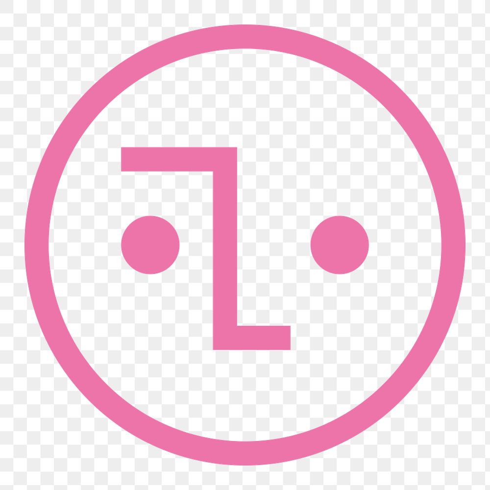 Pink emoticon png sticker, transparent background