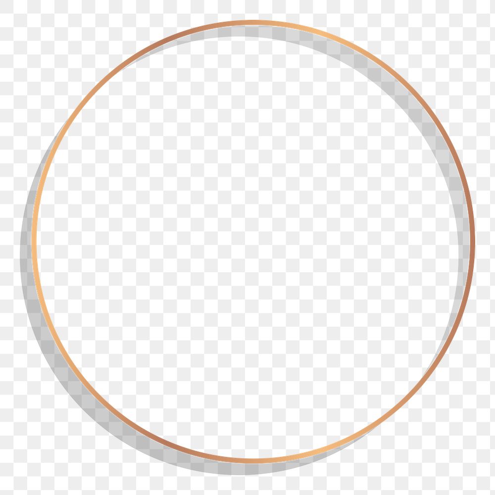Gold circle png sticker, luxury design, transparent background