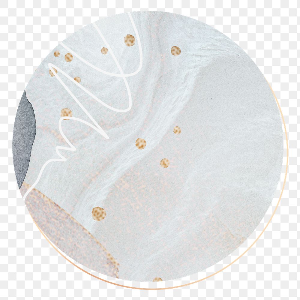 Aesthetic marble png badge sticker, transparent background