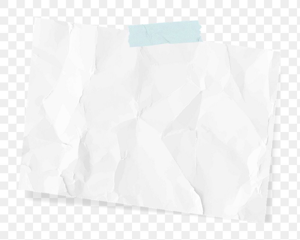 Wrinkled paper png stationery sticker, transparent background