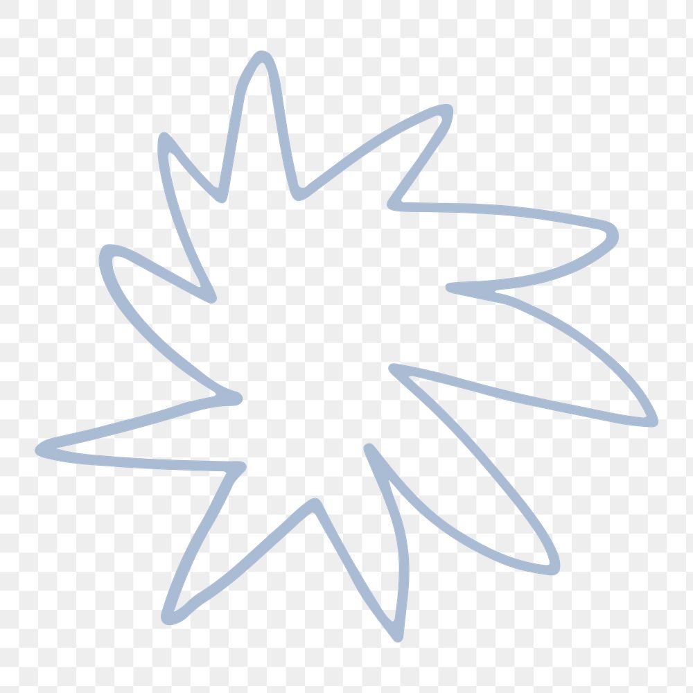 Blue star frame png sticker, transparent background