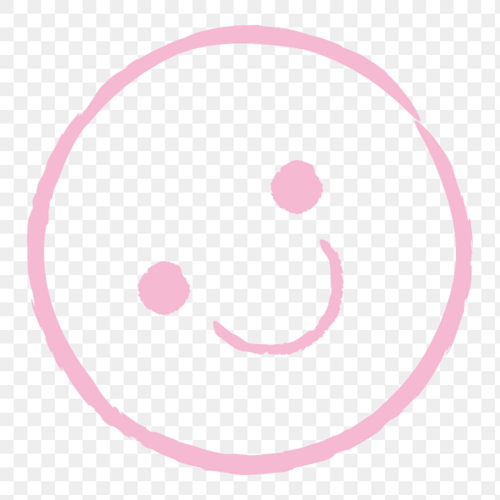Pink smile emoji png sticker, transparent background