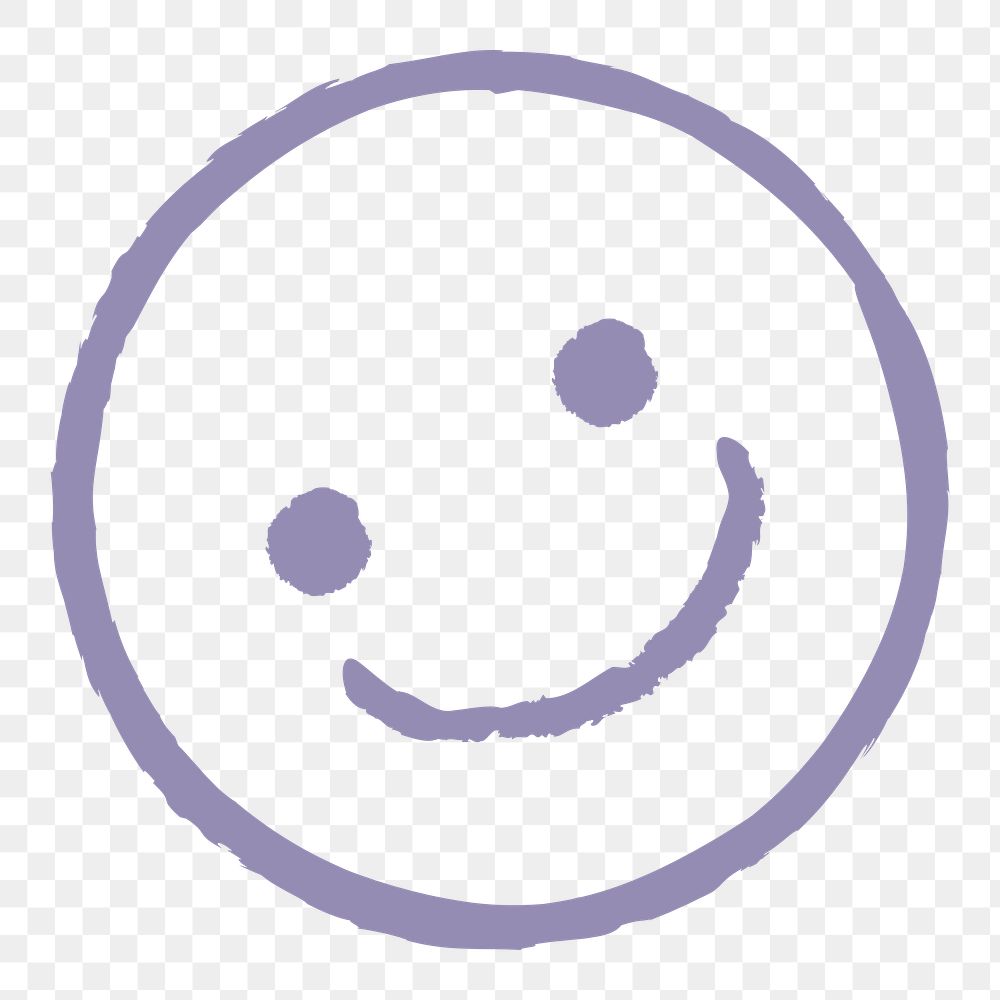Purple happy emoji png sticker, transparent background