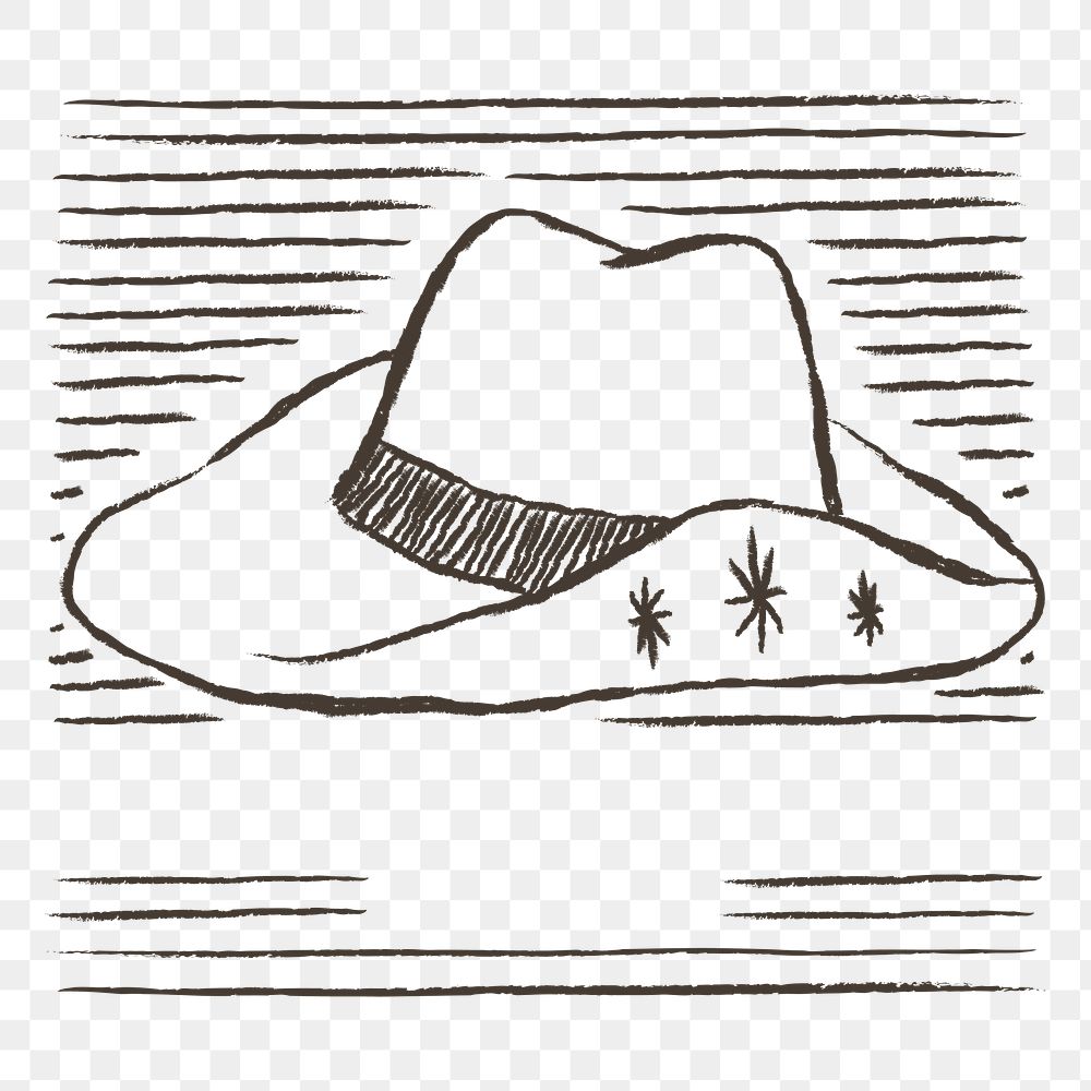 Cowboy hat doodle png sticker, transparent background