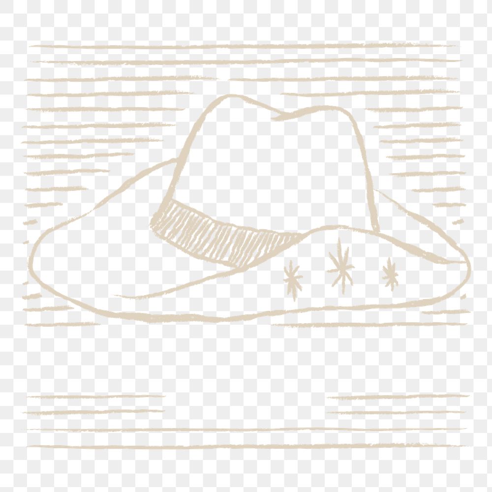 Retro cowboy hat png sticker, transparent background