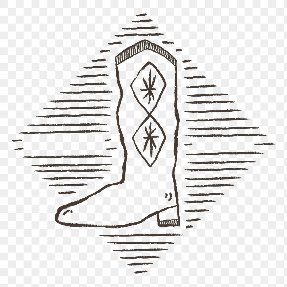 Cowboy boot png sticker, transparent background