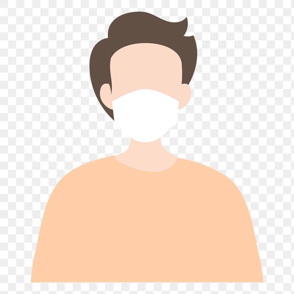 Sick man png illustration sticker, transparent background
