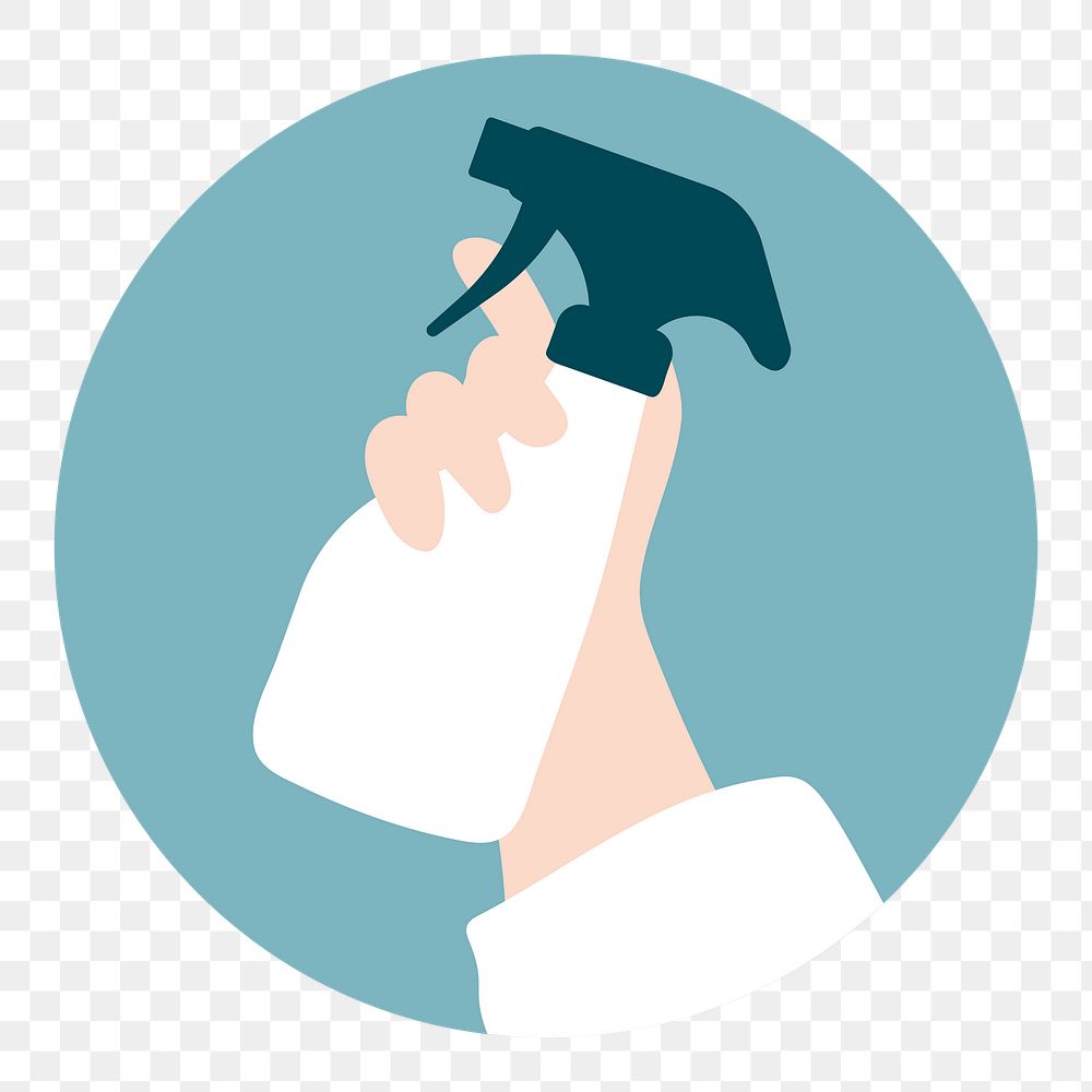Spray cleaning bottle png illustration sticker, transparent background