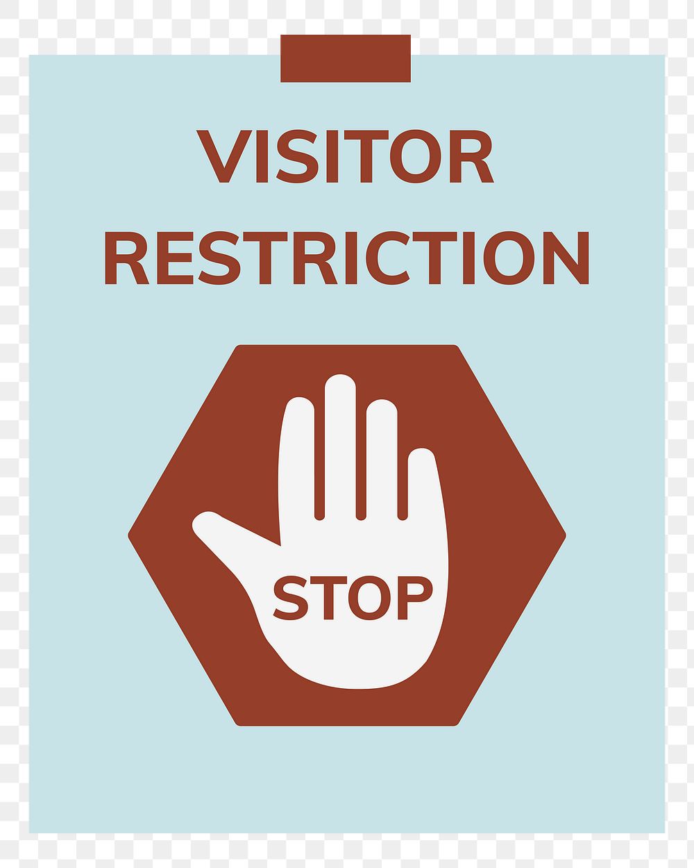 Visitor restriction sign png illustration sticker, transparent background