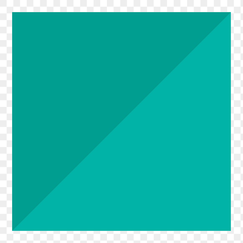 Green square png, two triangles congruent design element