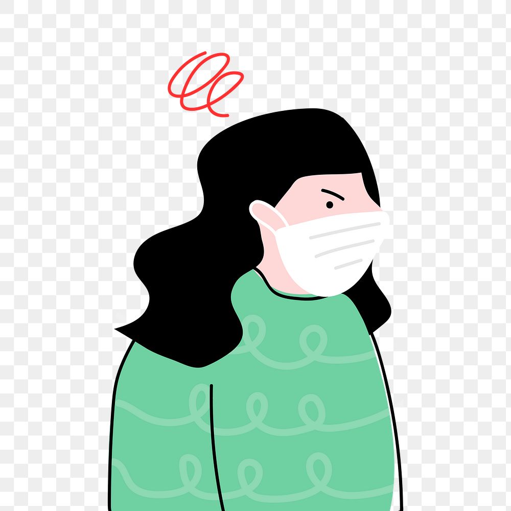Stressed woman png sticker, transparent background