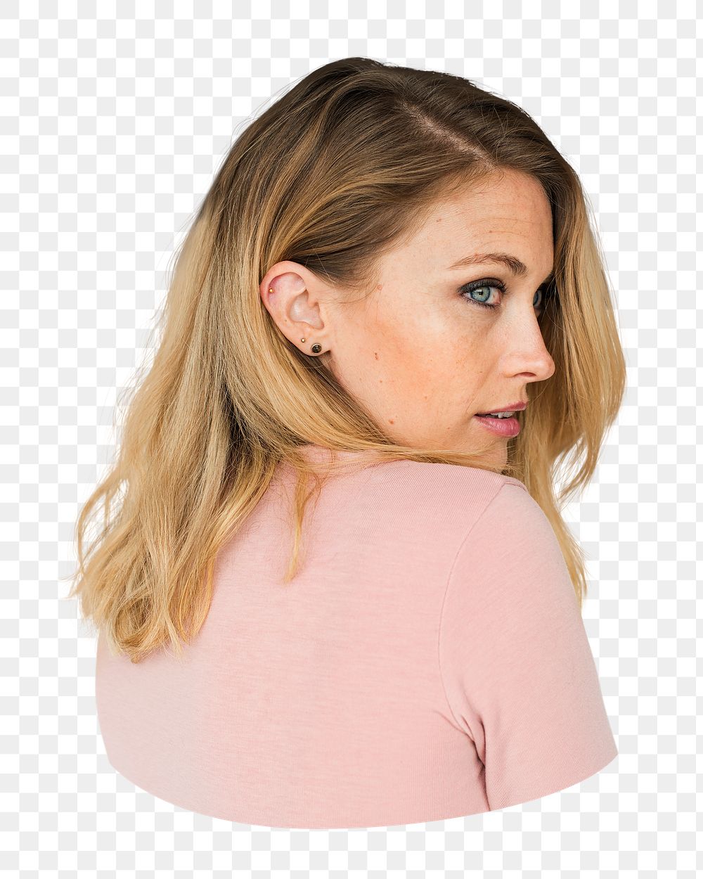 Blonde woman png sticker, transparent background