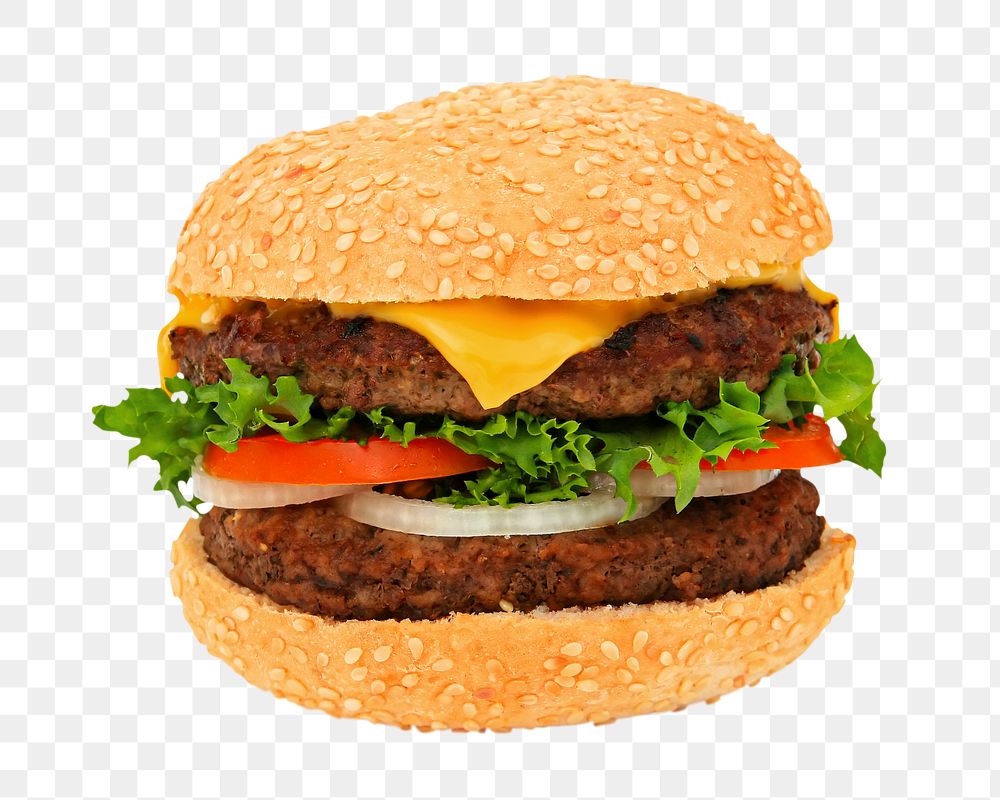 Homemade hamburger png sticker, fast food, transparent background